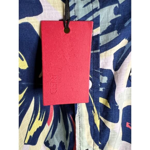 Mens Red Hawaiian Print Shirt M NWT - Picture 7 of 7